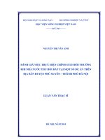 Đánh giá việc thực hiện chính sách bồi thường khi nhà nước thu hồi đất tại một số dự án trên địa bàn huyện phú xuyên  thành phố hà nội