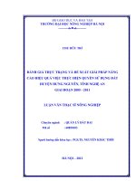 Đánh giá thực trạng và đề xuất giải pháp nâng cao hiệu quả việc thực hiện quyền sử dụng đất huyện hưng nguyên, tỉnh nghệ an giai đoạn 2005   2011