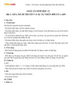 Giáo án sinh học 12 bài 1 gen, mã di truyền và quá trình nhân đôi ADN