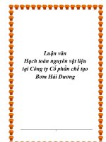 Luận văn hạch toán nguyên vật liệu tại công ty cổ phần chế tạo bơm hải dương 