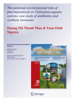 The potential environmental risks of pharmaceuticals in vietnamese aquatic systems  case study of antibiotics and synthetic hormones 