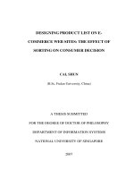 Designing product list on e commerce web sites  the effect of sorting on consumer decision 