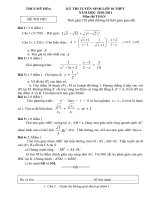 Đề thi thử Tuýen 10. đáp án. 2010 2011