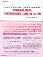 Tái cơ cấu doanh nghiệp nhà nước trong mối tương quan giữa chính sách công nghiệp và chính sách cạnh tranh 