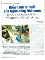 Điều hành lãi suất của ngân hàng nhà nước thực trạng năm 2010 và những vấn đề đặt ra 
