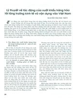 Lý thuyết về tác động của xuất khẩu hàng hóa tới tăng trưởng kinh tế và vận dụng vào việt nam 