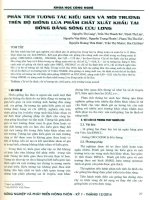 Phân tích tương tác kiểu gien và môi trường trên bộ giống lúa phẩm chất xuất khẩu tại đồng bằng sông cửu long 