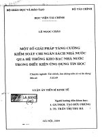 một số giải pháp tăng cường kiểm soát chi ngân sách nhà nước qua hệ thống kho bạc nhà nước trong điều kiện ứng dụng tin học