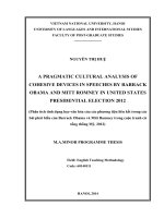 A PRAGMATIC CULTURAL ANALYSIS OF COHESIVE DEVICES IN SPEECHES BY BARRACK OBAMA AND MITT ROMNEY IN UNITED STATES PRESIDENTIAL ELECTION 2012 