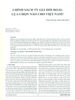 Chính sách tỷ giá hối đoái   lựa chọn nào cho việt nam 