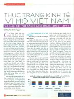 Thực trạng kinh tế vĩ mô việt nam và các chính sách giai đoạn 2008 2011 