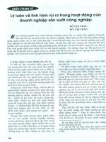 Lý luận về tình hình rủi ro trong hoạt động của doanh nghiệp sản xuất công nghiệp 