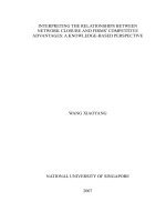 Interpreting the relationships between network closure and firms competitive advantages a knowledge based perspective 