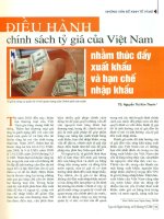 Điều hành chính sách tỷ giá của việt nam nhằm thúc đầy xuất khẩu và hạn chế nhập khẩu 