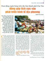 Hoạt động ngân hàng trên địa bàn thành phố cần thơ đóng góp tích cực phát triển kinh tế địa phương 