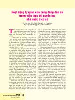 Hoạt động tự quản của cộng đồng dân cư trong việc thực thi quyền lực nhà nước ở cơ sở 