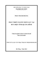 Phát triển nguốn nhân lực tại bưu điện tỉnh quảng bình 