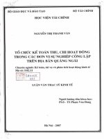 tổ chức kế toán thu chi hoạt động trong các đơn vị sự nghiệp công lập trên địa bàn quảng ngãi