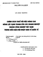 chính sách thuế với việc nâng cao năng lực cạnh tranh của các doanh nghiệp ngành công nghiệp việt nam trong điều kiện hội nhập kinh tế quốc tế