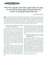 Phân tích nguyên nhân để có giải pháp phù hợp cơ cấu lại hệ thống ngân hàng thương mại ở nước ta giai đoạn hiện nay 