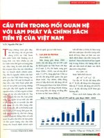 Cầu tiền trong mối quan hệ với lạm phát và chính sách tiền tệ của việt nam 