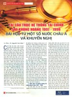 Tái cấu trúc hệ thống tài chính sau khủng hoảng 1997   1998, bài học từ một số nước châu á và khuyến nghị 