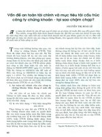 Vấn đề an toàn tài chính và mục tiêu tái cấu trúc công ty chứng khoán   tại sao chậm chạp 