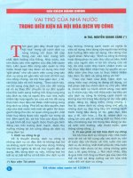 Vai trò của nhà nước trong điều kiện xã hội hóa dịch vụ công 