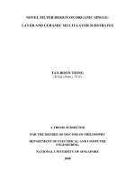 Novel filter design on organic single layer and ceramic multi layer substrates 