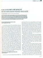 Cải cách thể chế kinh tế để đổi mới doanh nghiệp nhà nước 