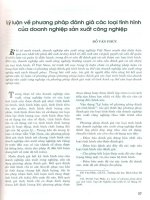 Lý luận về phương pháp đánh giá các loại tình hình của doanh nghiệp sản xuất công nghiệp 