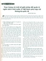 Thực trạng và một số giải pháp để quản lý ngân sách nhà nước ở việt nam phù hợp với thông lệ quốc tế 