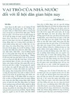 Vai trò của nhà nước đối với lễ hội dân gian hiện nay 