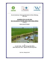 Nghiên cứu cơ sở cho dự án quản lý nước dựa vào cộng đồng (CWMPs) 