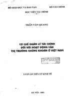 cơ chế quản lý tài chính đối với hoạt động của thị trường chứng khoán ở việt nam
