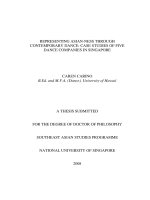 Representing asian ness through contemporary dance  case studies of five dance companies in singapore 