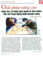 Giải pháp nâng cao hiệu lực và hiệu quả quản lý nhà nước đối với hoạt động kinh doanh vàng 