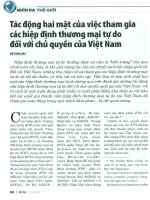 Tác động hai mặt của việc tham gia các hiệp định thương mại tự do đối với chủ quyền việt nam 