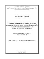 Tóm tắt luận văn thạc sĩ chính sách phát triển nguồn nhân lực KHCN trong lĩnh vực dân số, chăm sóc sức khỏe sinh sản 