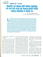 Quyền sử dụng đất nông nghiệp và vai trò của nó trong phát triển nông nghiệp ở nước ta 