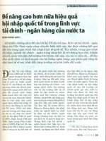 Để nâng cao hơn nữa hiệu quả hội nhập kinh tế trong lĩnh vực tài chính   ngân hàng của nước ta 