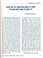 Đánh giá tác động của quản lý công tới hội nhập của kinh tế quốc tế 