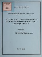 vận dụng ias 12 và vas 17 vào kế toán thuế thu nhập doanh nghiệp trong giai đoạn hiện nay