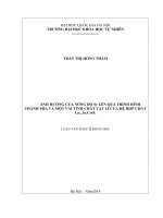 Ảnh hưởng của nồng độ sr lên quá trình hình thành pha và một vài tính chất vật lí của hệ hợp chất la1 xsrxcoo3 