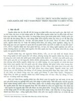 Tái cấu trúc nguồn nhân lực   chìa khóa để việt nam phát triển nhanh và bền vững 