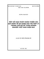 một số giải pháp hoàn thiện các qui định về sử dụng giá trị hợp lý trong chế độ kế toán doanh nghiệp việt nam hiện nay