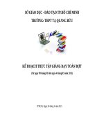 kế hoạch toàn đợt trong kì thực tập sư phạm ngành Địa Lý