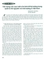 Vận dụng các quy luật của kinh tế thị trường trong quản lý tài nguyên và môi trường ở việt nam 