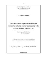 Công tác chính trị tư tưởng với việc xây dựng niềm tin chính trị cho sinh viên trường Đại học Vinh hiện nay