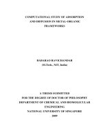 Computational study of adsorption and diffusion in metal  organic frameworks 